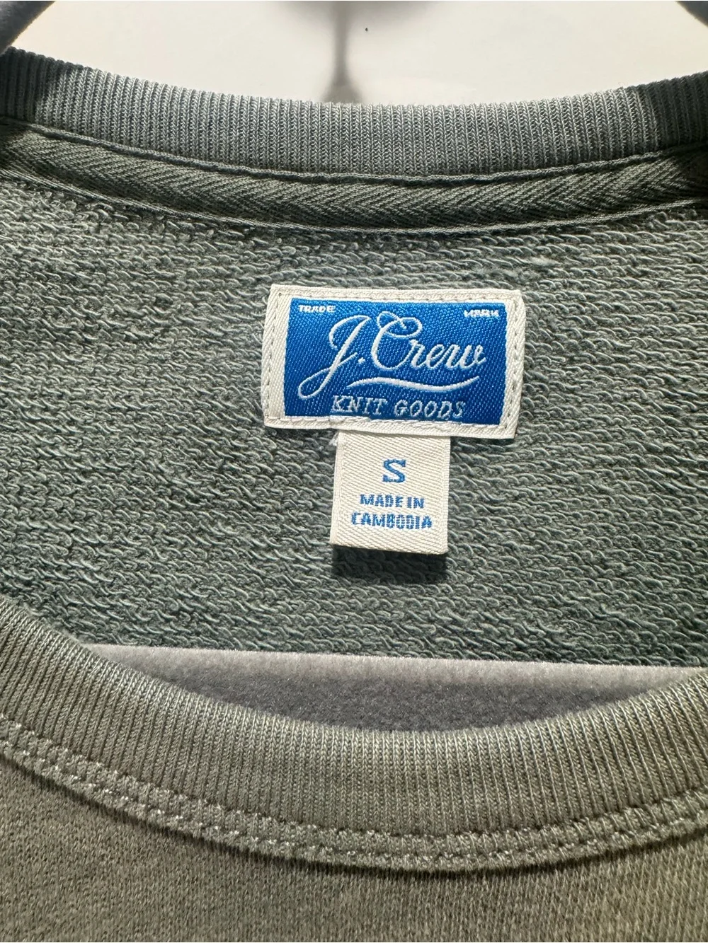 J. Crew Olive Green Crewneck Sweater with Chest Pocket